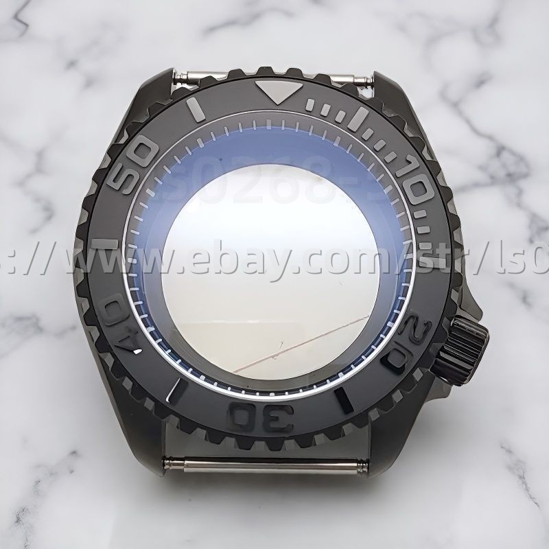 42mm Black Sapphire Crystal Watch Case For NH35 NH36 4R36
