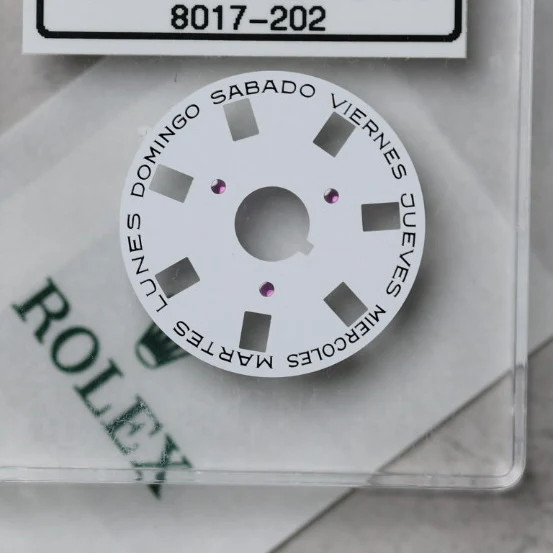 NEW Rolex 1555-8017-202 Disc Indicator Days Date DAY-DATE White Spanish