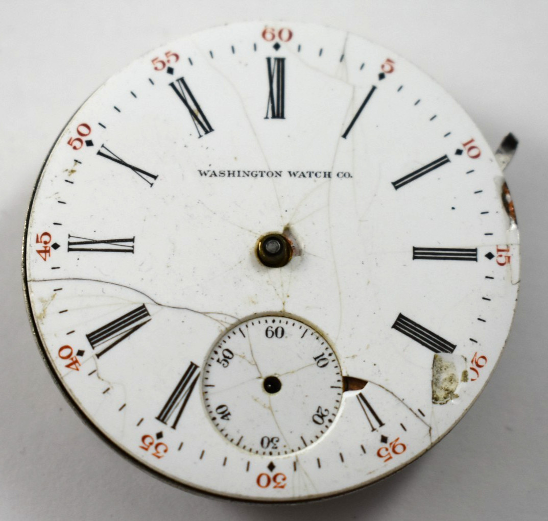 Vintage Washington Watch Co Liberty Bell 18s 17J Pocket Watch Movement lot.ea