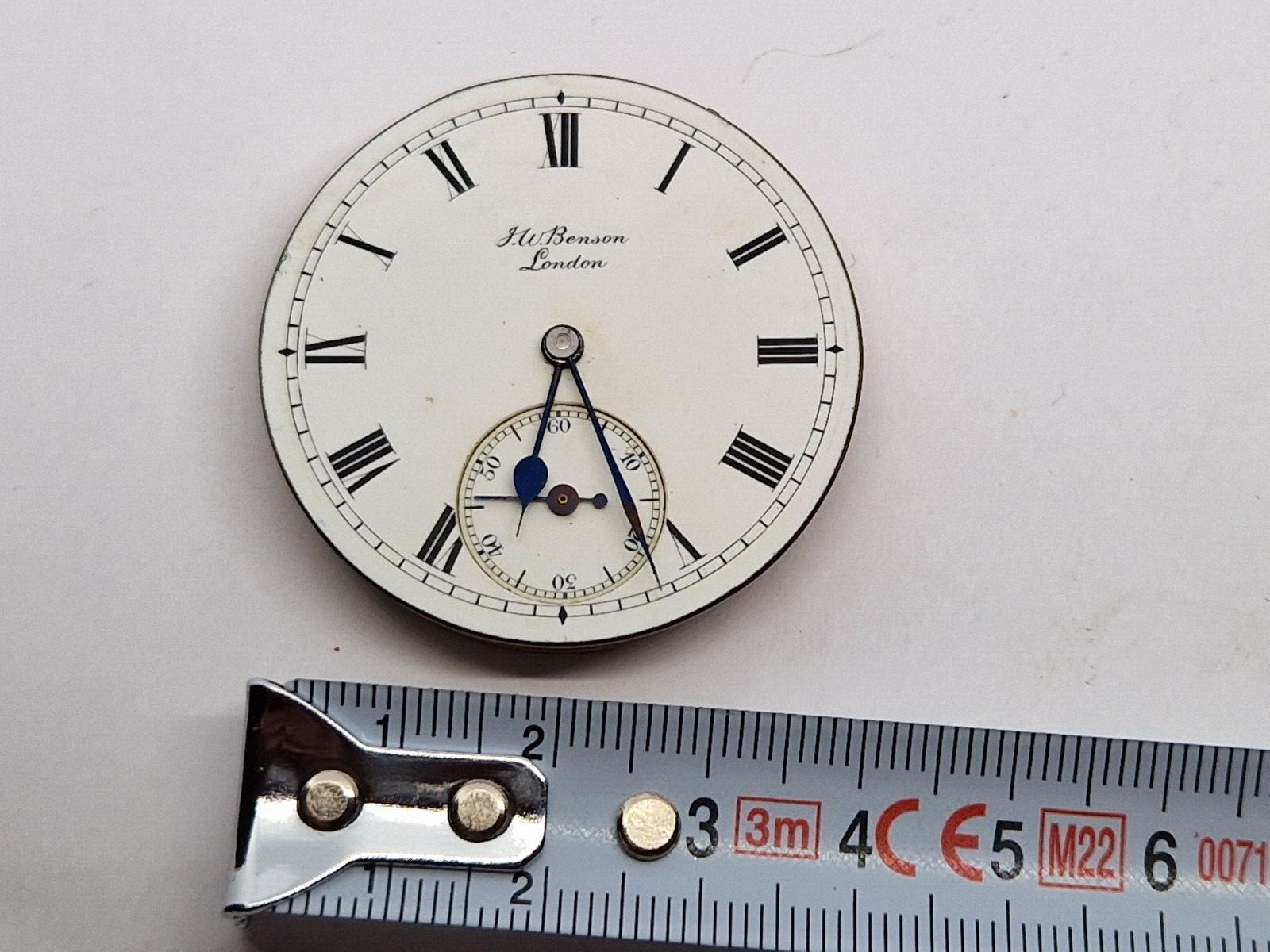 Antique J W Benson pocket watch movement London Queen