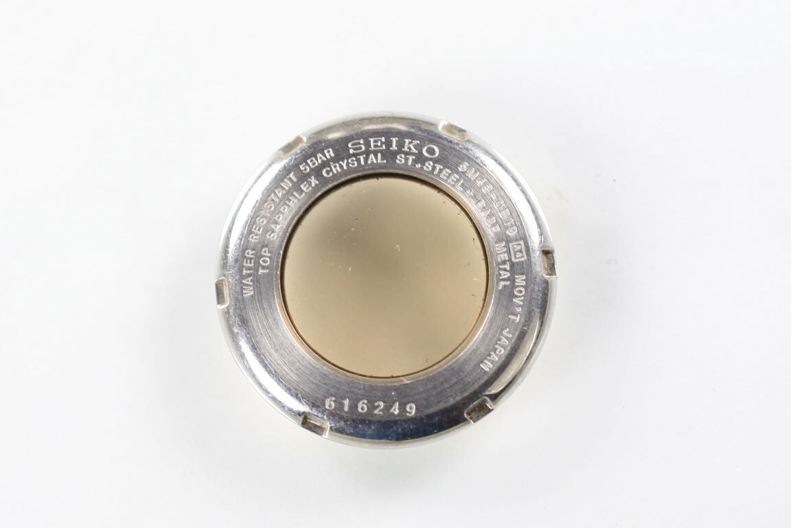 SEIKO KINETIC 5M43 STAINLESS GLASSBACK WATCH CASE BACK FOR PARTS REPAIR REPLACE