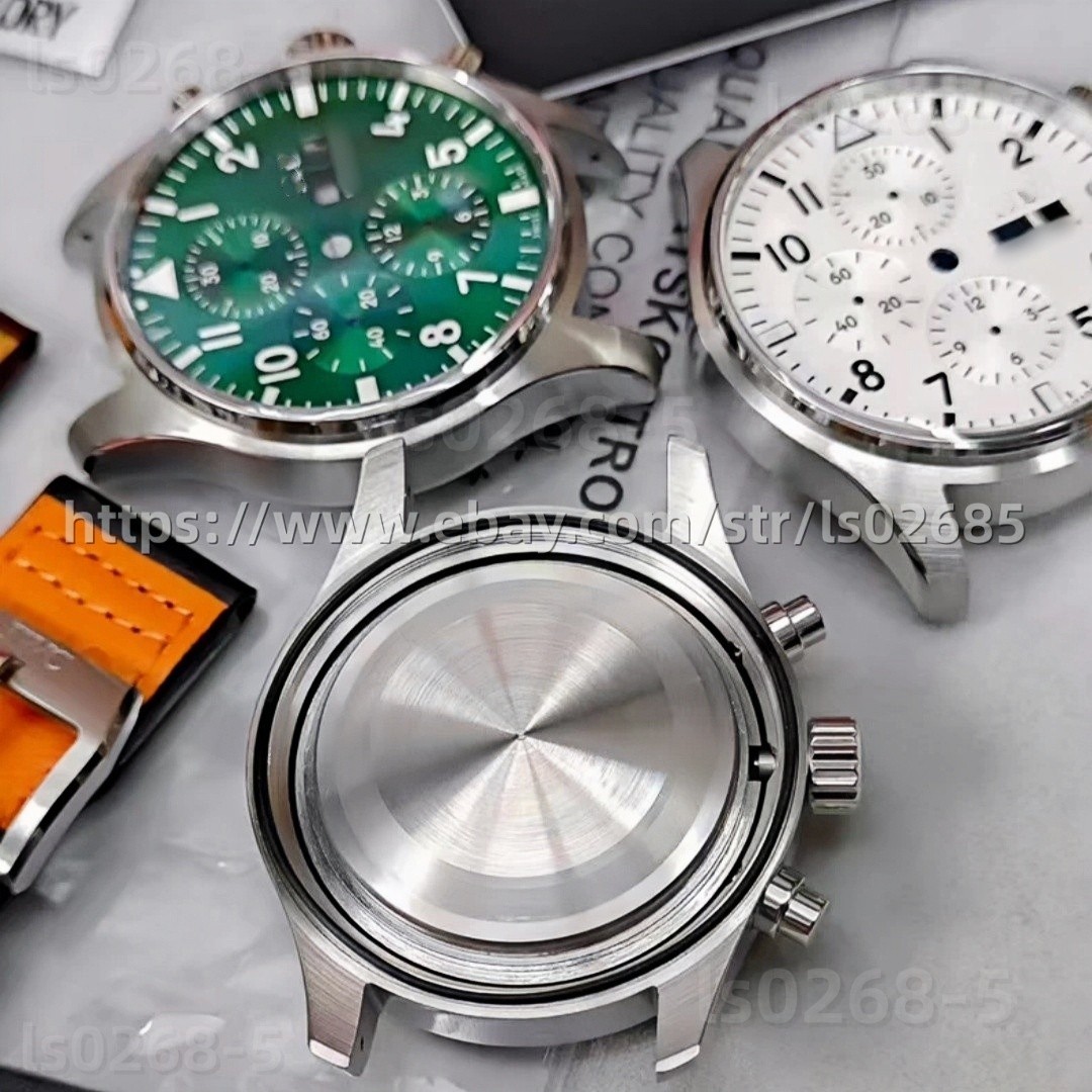 DIY 43mm stainless steel kit with dial, strap, and hands suitable for 7750