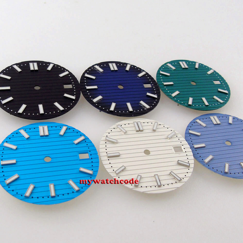 29.6MM black dial Green dial Roman marks for MOD Dial NH35 NH36 7S26 movement