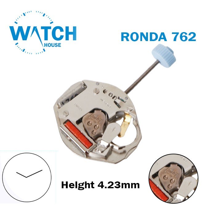 Ronda 762 Swiss Movement-2 Hands-Without Disk-Silver-Height:4.23mm.