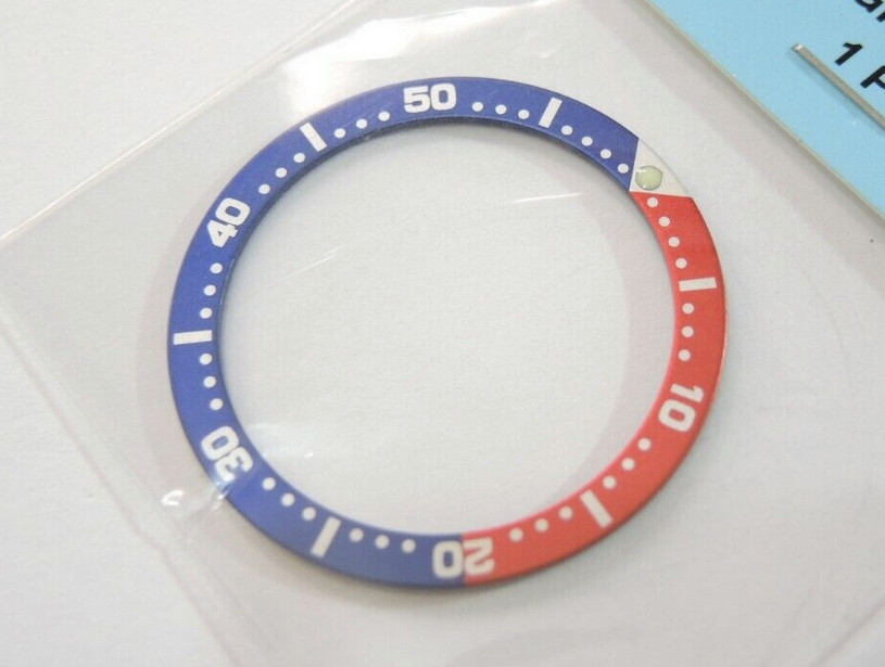 NEW FOR SEIKO BLUE RED INSERT 4205, 7C43, 7S26 0030 MIDSIZED WATCH BVT01836