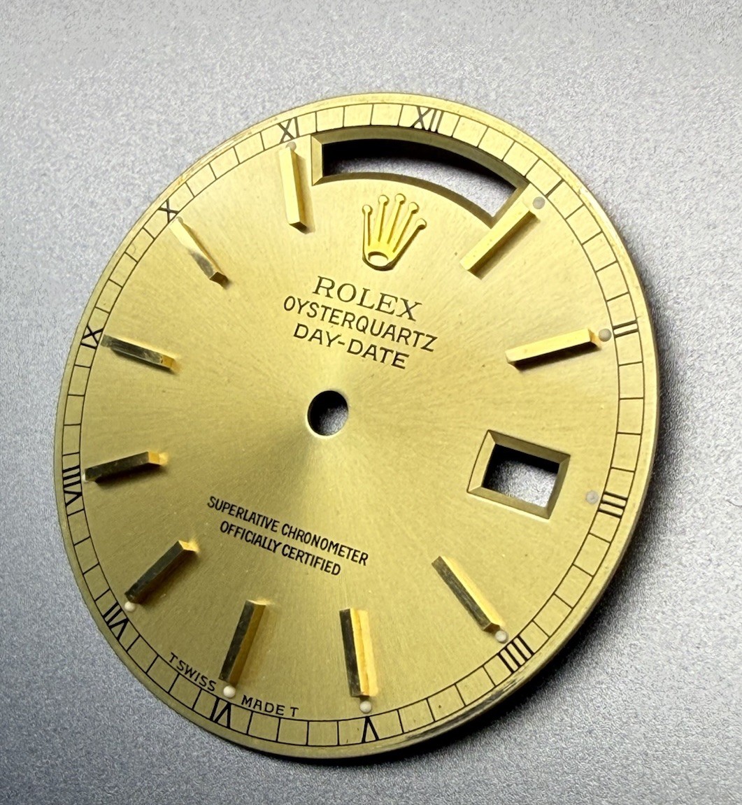 Rolex Champagne Gold Vintage Stick Dial – Oysterquartz Day-Date President 19018