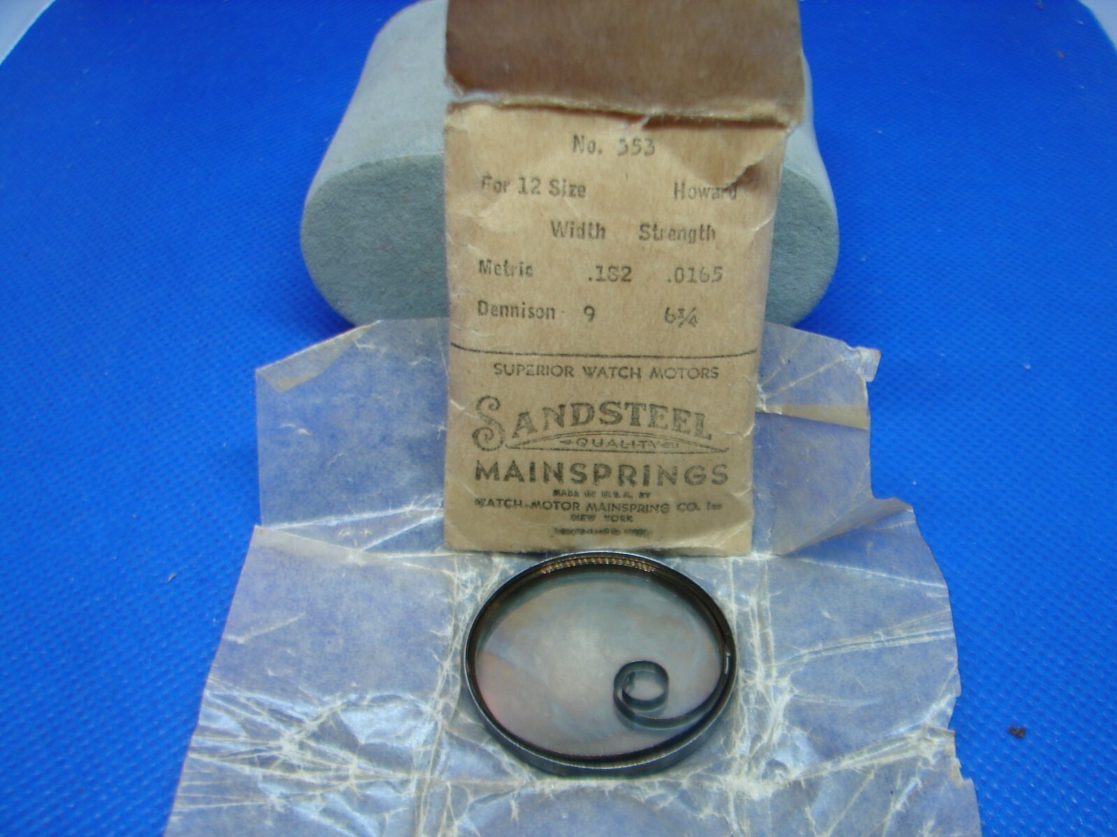 NOS POCKET WATCH MAINSPRING HOWARD 12s CAT. 553 sandsteel REPAIR PART!