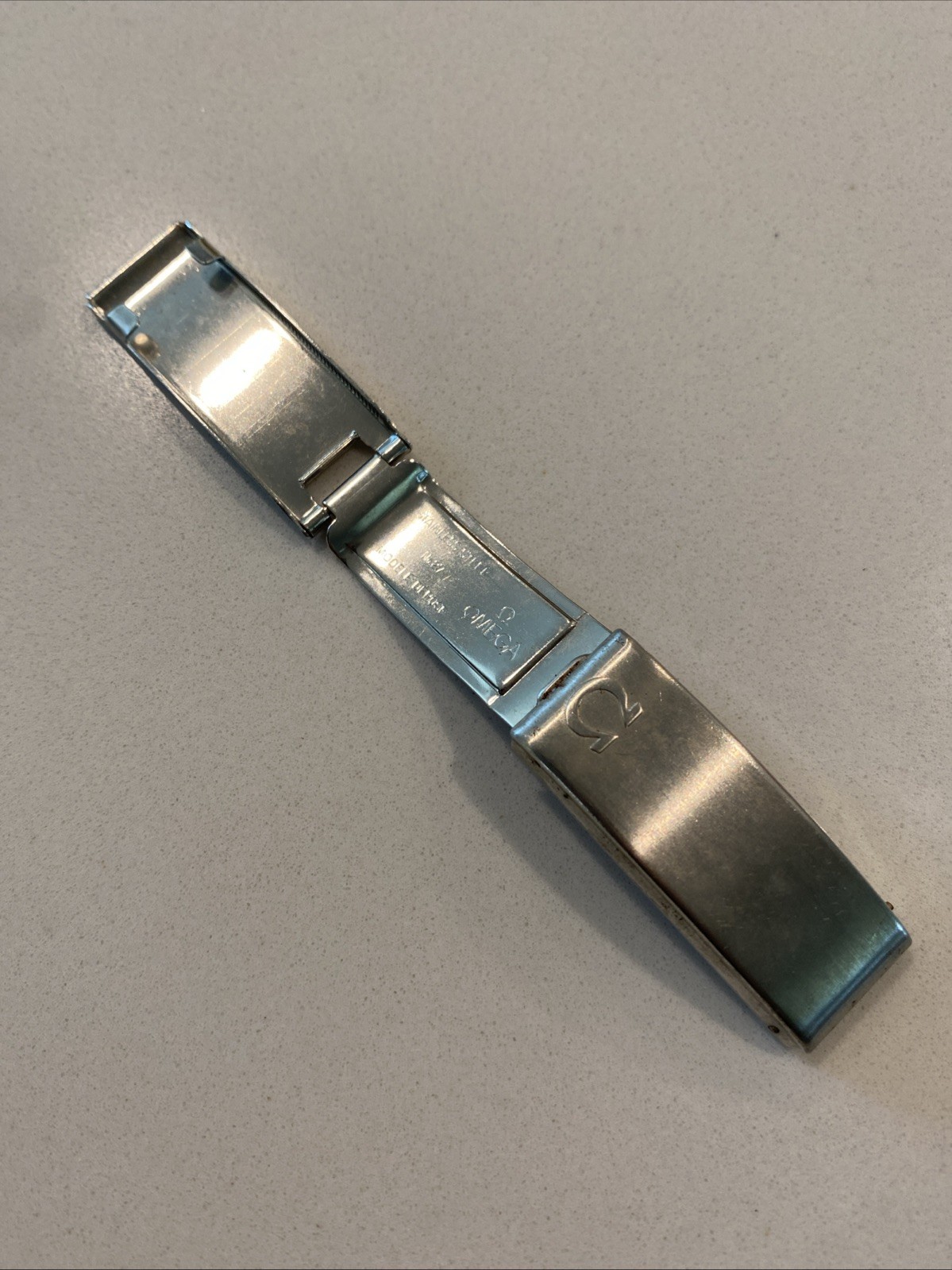 Genuine Vintage Omega No. 27 Modele Depose Folding Clasp Buckle Stainless Steel