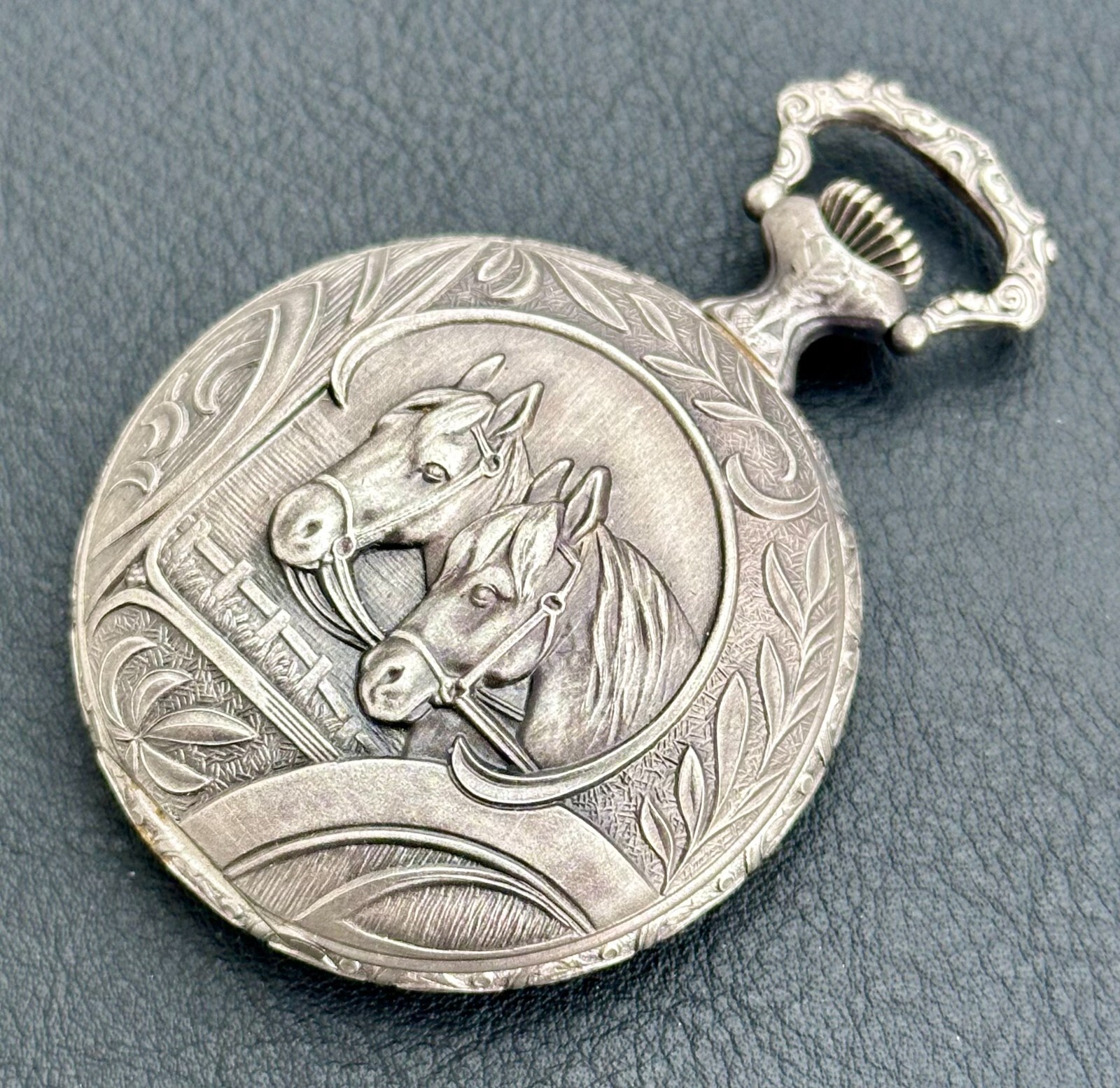 POCKET WATCH CASE ETA UNITAS 6497 OR 6498 SWISS MADE HORSE 48MM NOS STOCK 70/80s