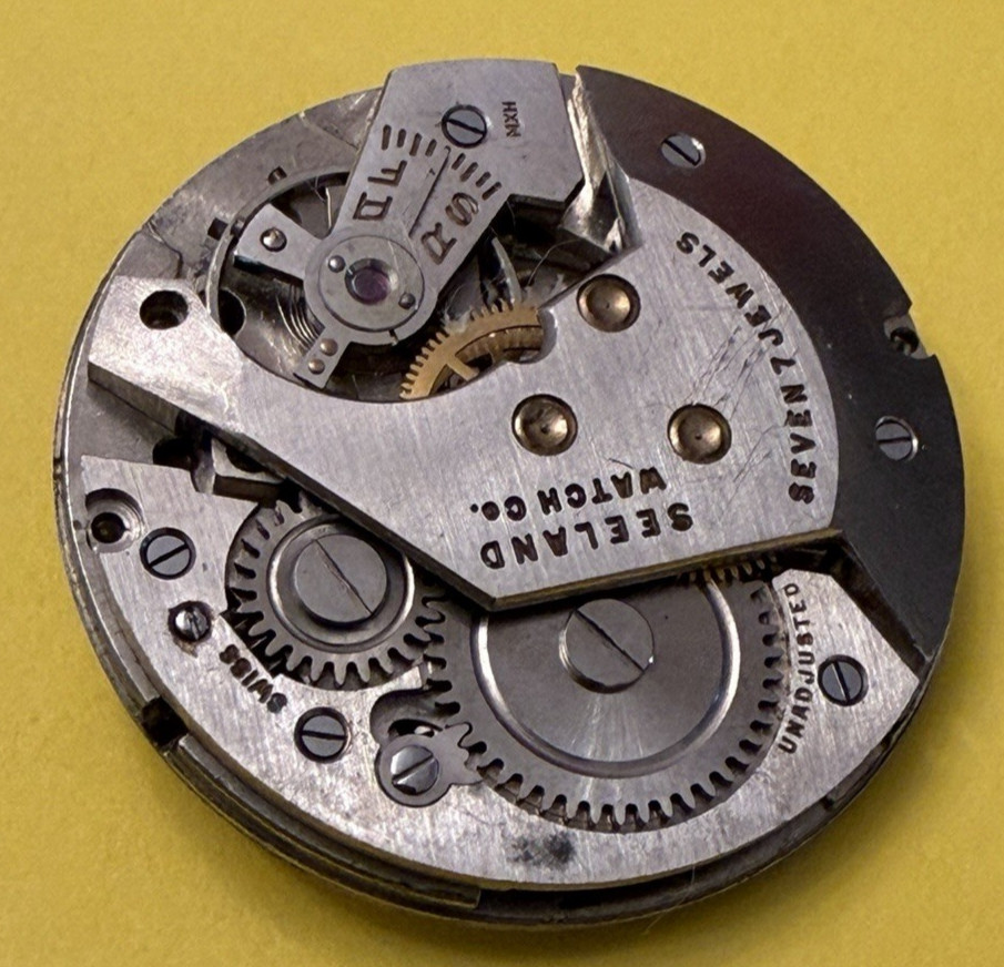 Vintage Crosby Seeland7 Seven Jewel Watch Movement – 26mm – Untested – For Parts