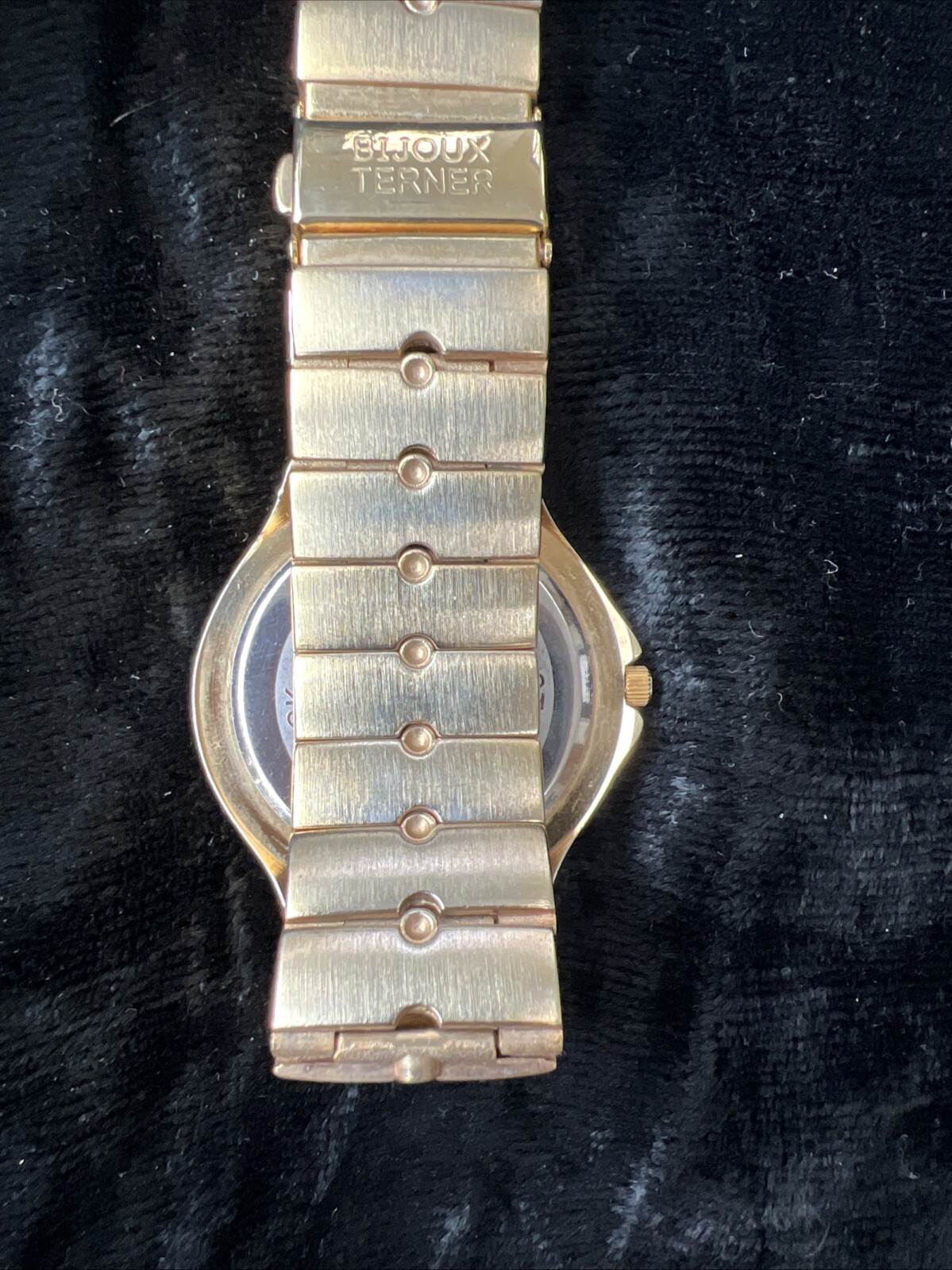 Vintage Bijoux Terner Mens Museum Watch Japan Movement Stainless Black face dial