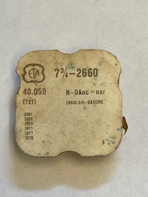 ETA 2660 NOS BALANCE COMPLETE PART 721 fits 2661, 2668, 2670, 2671, 2677, 2678