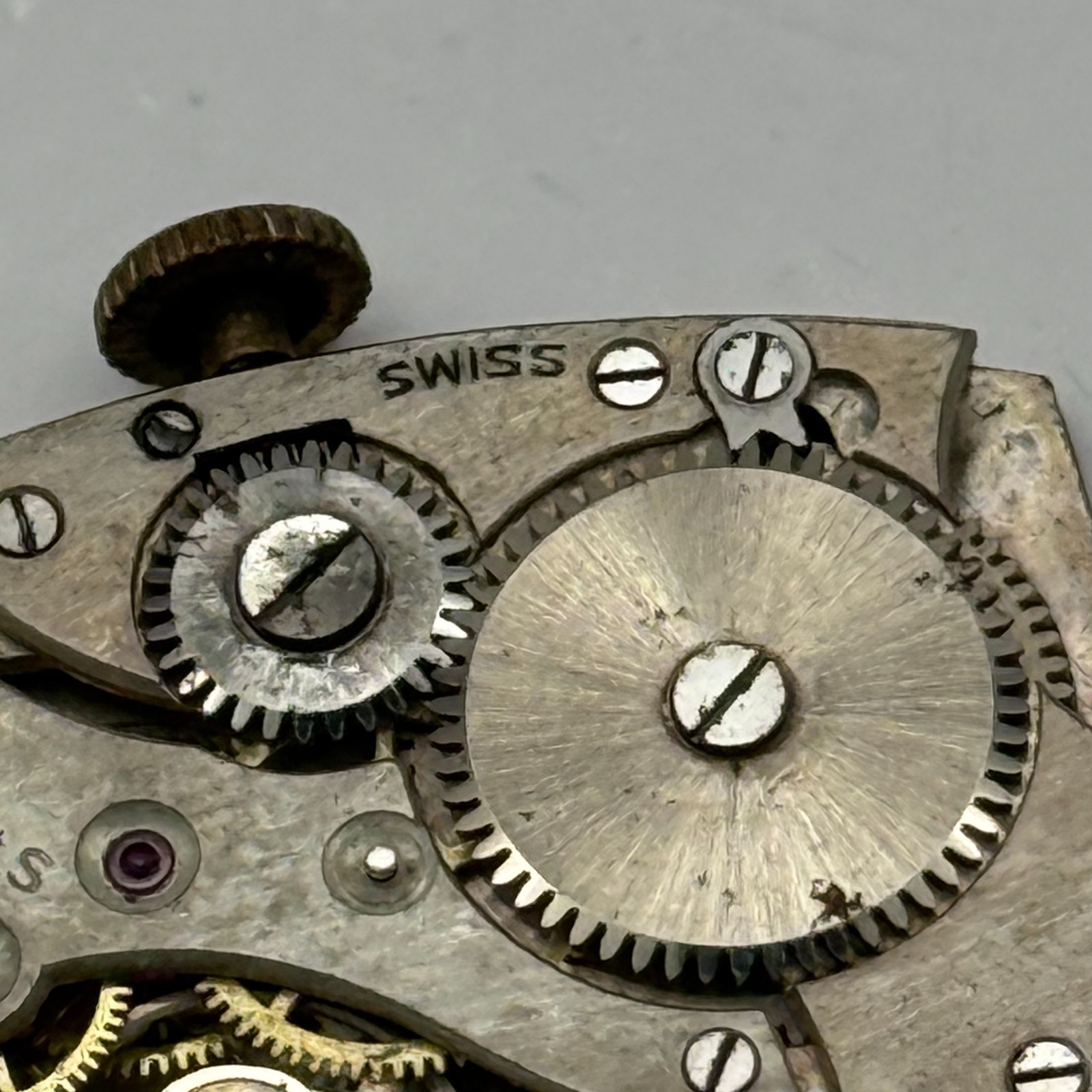 Tank Watch Movement Unidentified 15 Jewels Swiss Vintage Parts Repair 19.9mm
