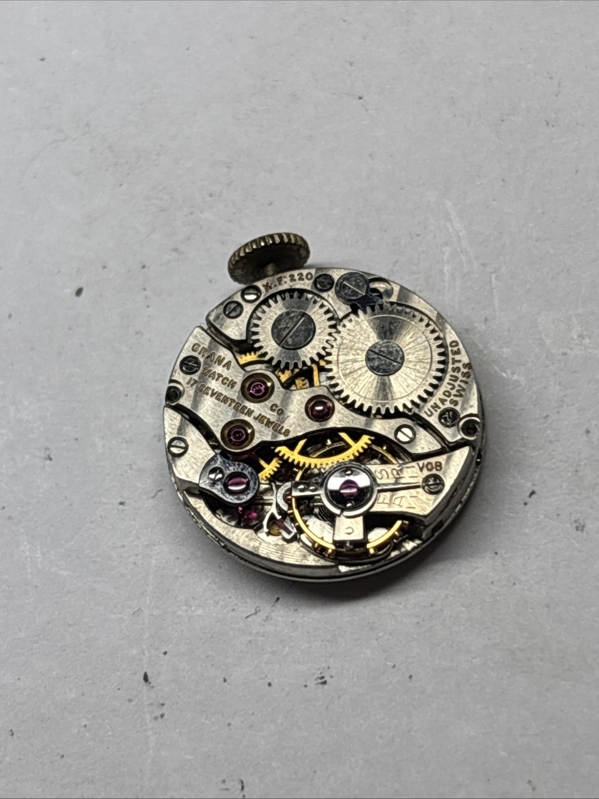 Grana K.F. 220 Wristwatch Movement – Good Condition Balance Complete Functional