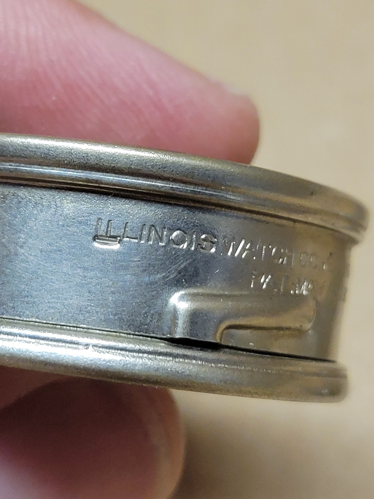 1 ILLINOIS Watch Company GLASS Movement Shipping Tin Container Case 12 Size Lt3