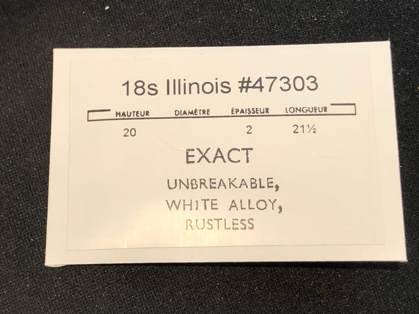 Illinois Mainspring for 18s No. 47303 (EXACT) – Alloy