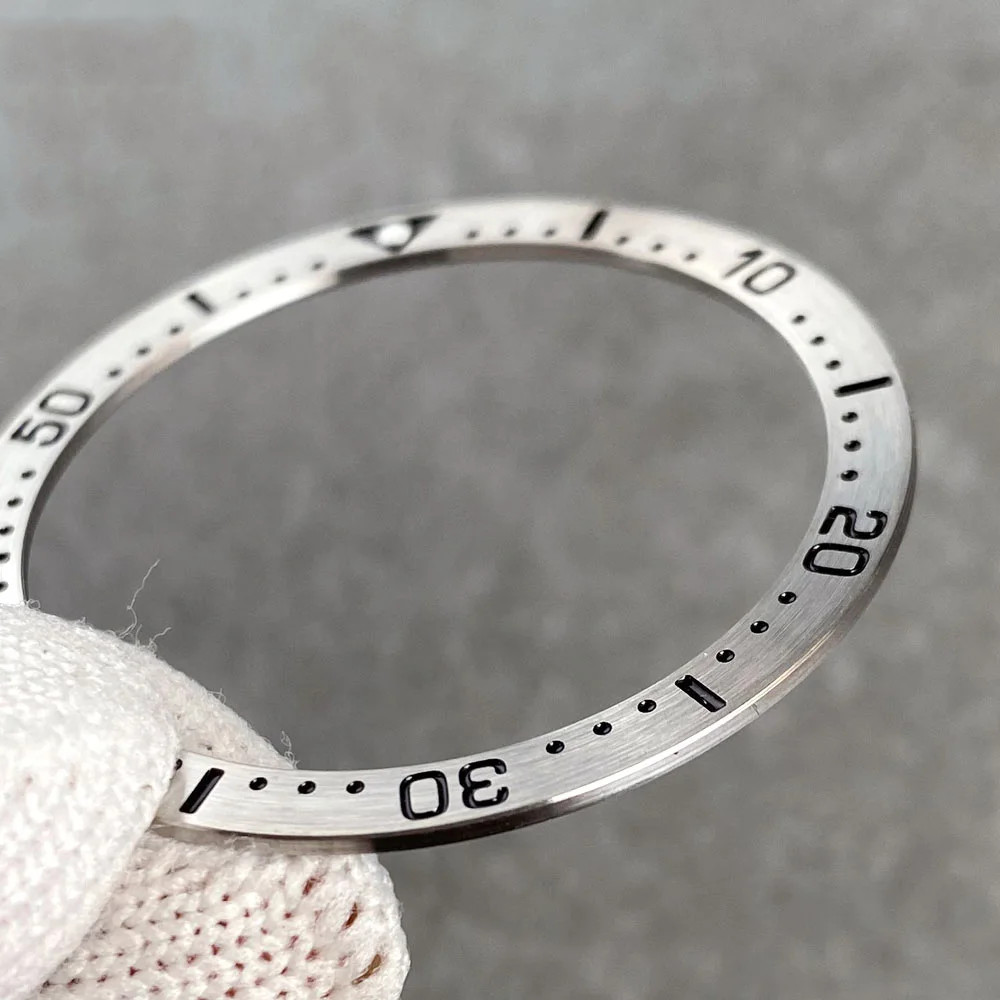 38mm*31.5mm Flat Watch Bezel Insert Silver Steel Fit For SKX 007 Dive Men Watch