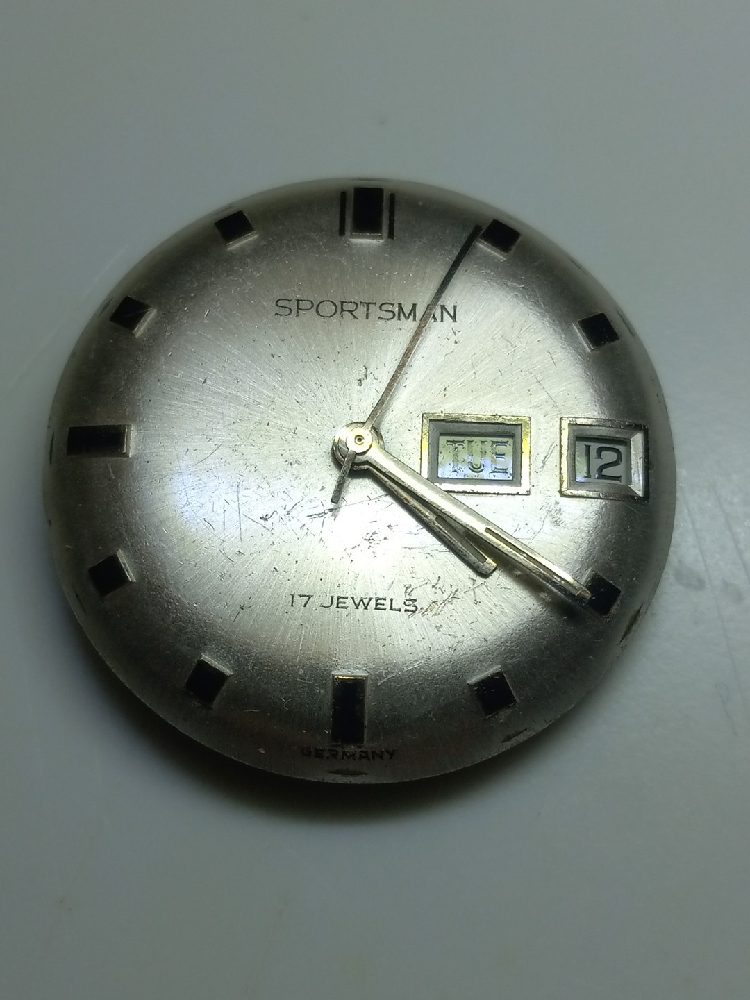 Elgin Sportsman Date Day Watch 318 Movement Germany Vintage Mens Wristwatch 363