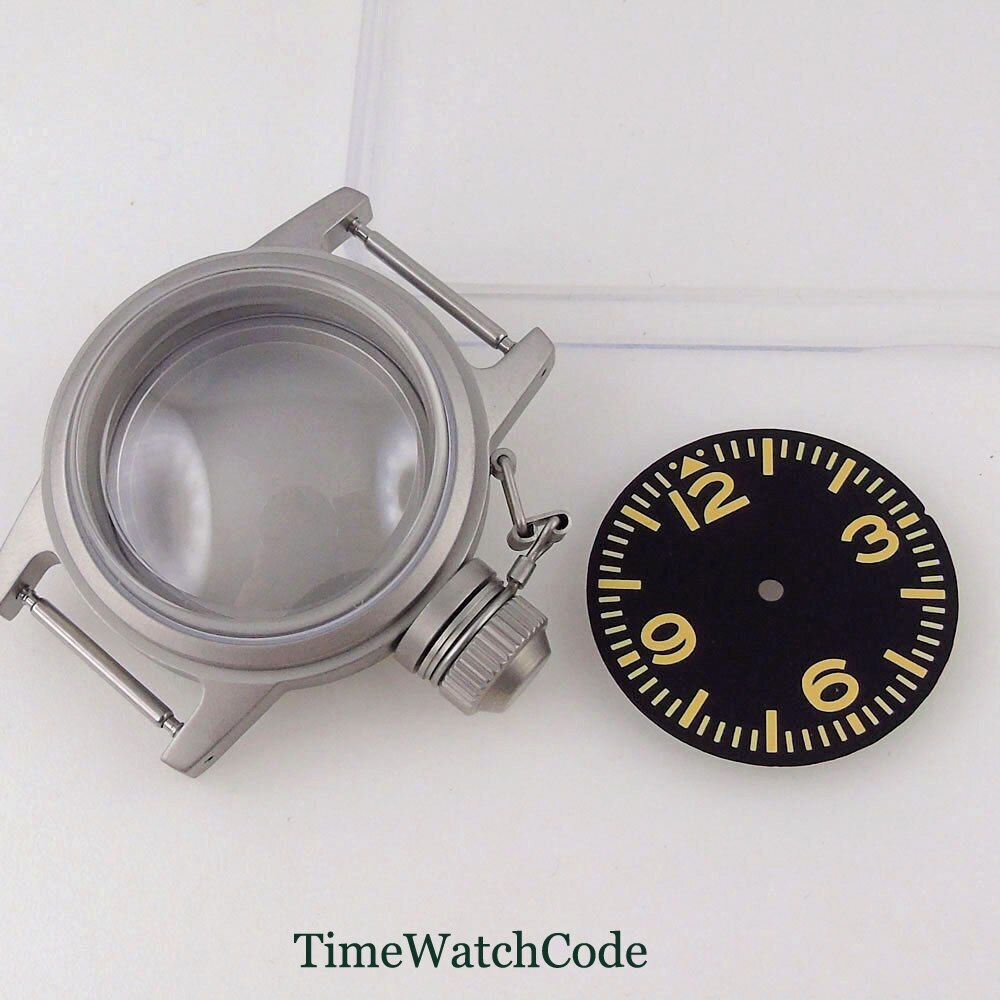 36mm Sandblasted Watch Case Domed Sapphire Crystal for NH35 ETA2824 PT5000 20ATM
