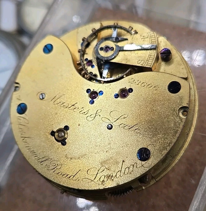 Large Masters & Leete Pocket Watch Movement London 49mm 22Lignes