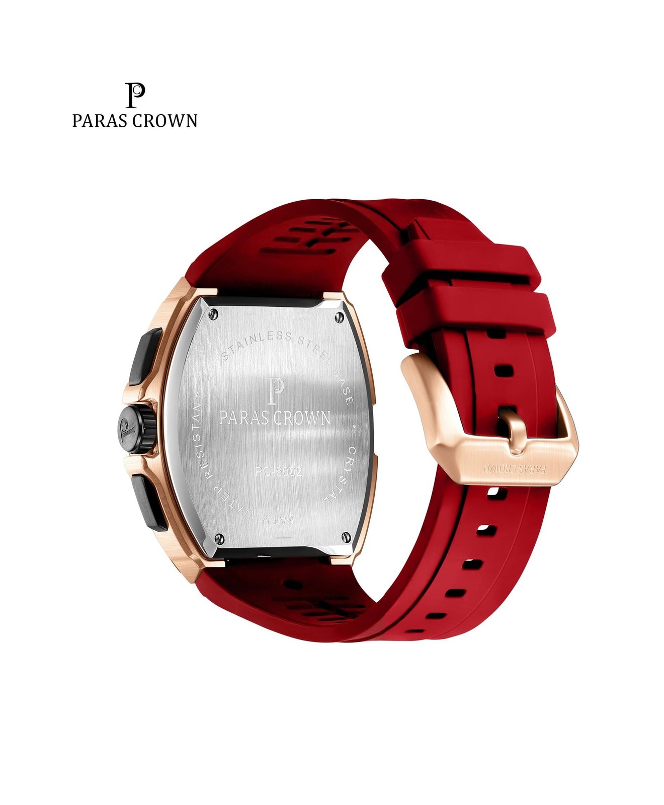 Paras Crown Watches for Men Tonneau 5ATM Waterproof Quartz Luxury Chronograph…