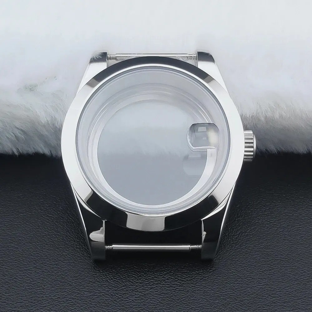 36MM 40MM Solid Stainless Steel Watch Case Sapphire Crystal Fits NH34 NH35 NH36