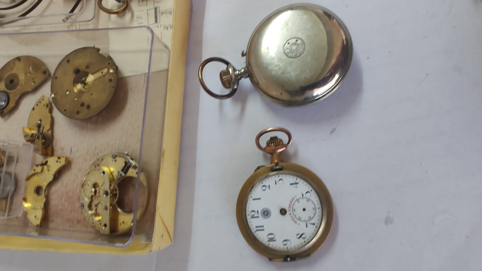 Antique Roskopf Patent Wille Frères Watch Parts Lot – Movements Dials Cases
