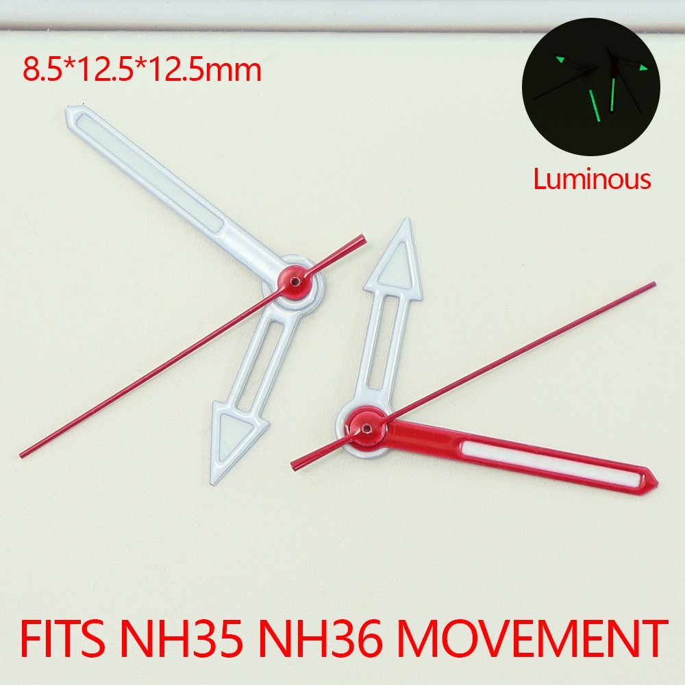 Red Watch Hands Repair Modify Samurai Mod C3 Luminous For Seiko NH35 36 Movement
