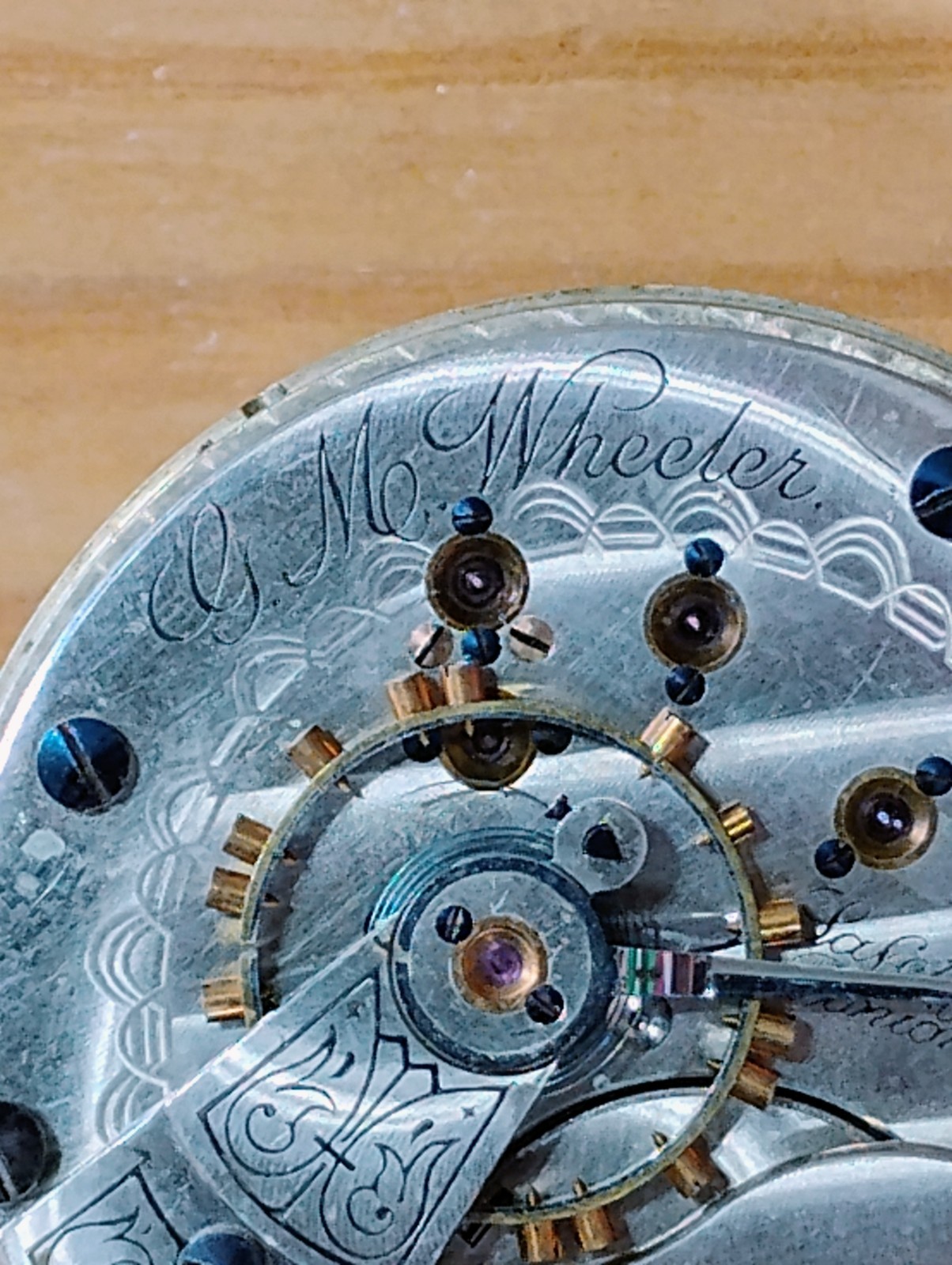 1893 Elgin G.M. Wheeler Grade 103 18s Pocket Watch Movement Non‑Running