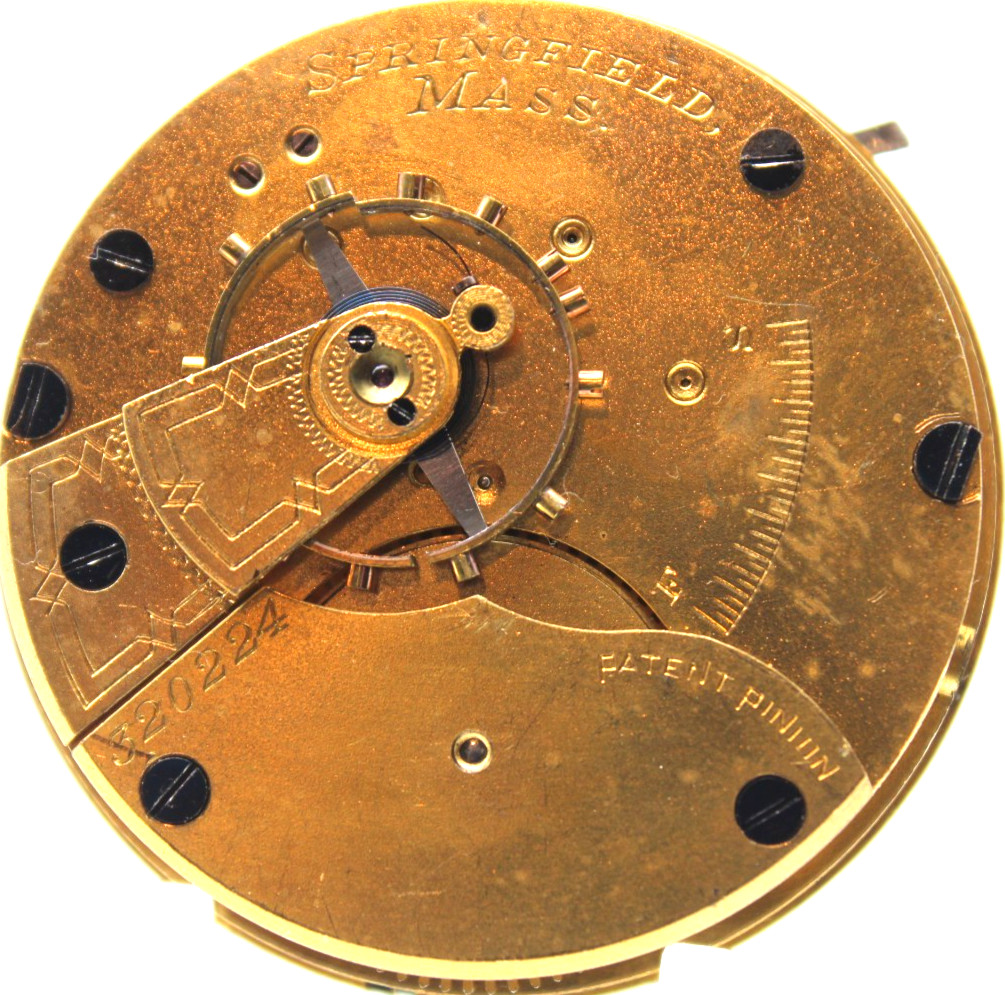1884 HAMPDEN POCKET WATCH MOVEMENT 320224 GRADE: SPRINGFIELD 18s 7j (OR2)