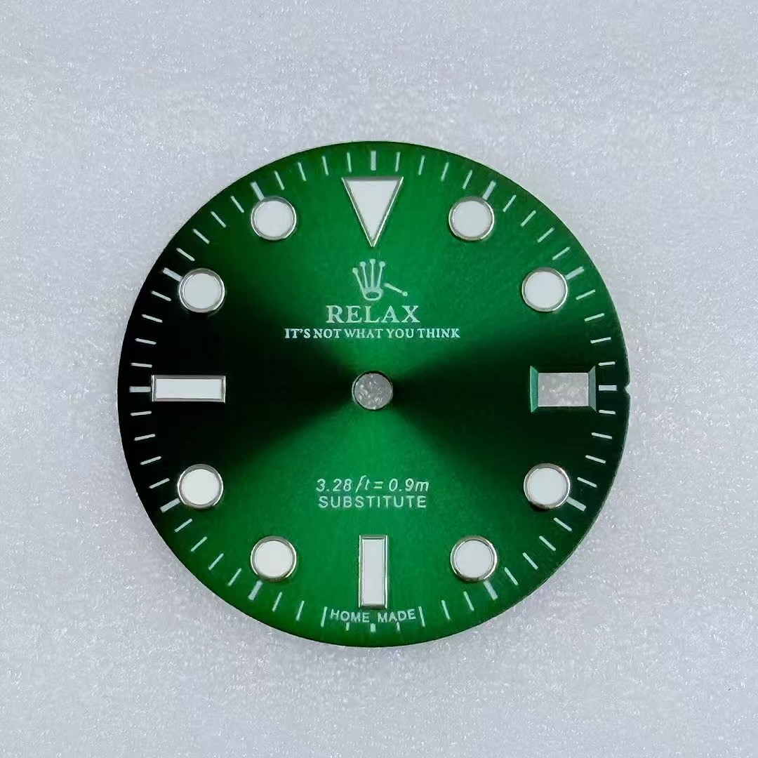28.5mm Green Blue Luminous Watch Dial For NH35 NH36 movement