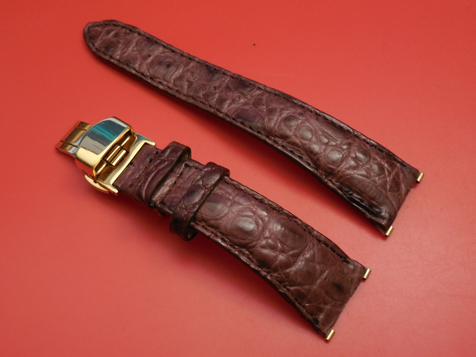 CUSTOM HAND MADE 34MM CROCODILE DEPLOYMENT STRAP FOR OMEGA 34MM CONSTELLATION