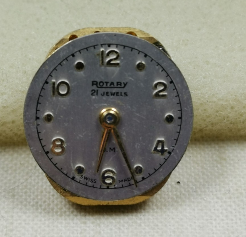 Lot 8 x Rotary Swiss Wristwatch Movements Repair/Parts