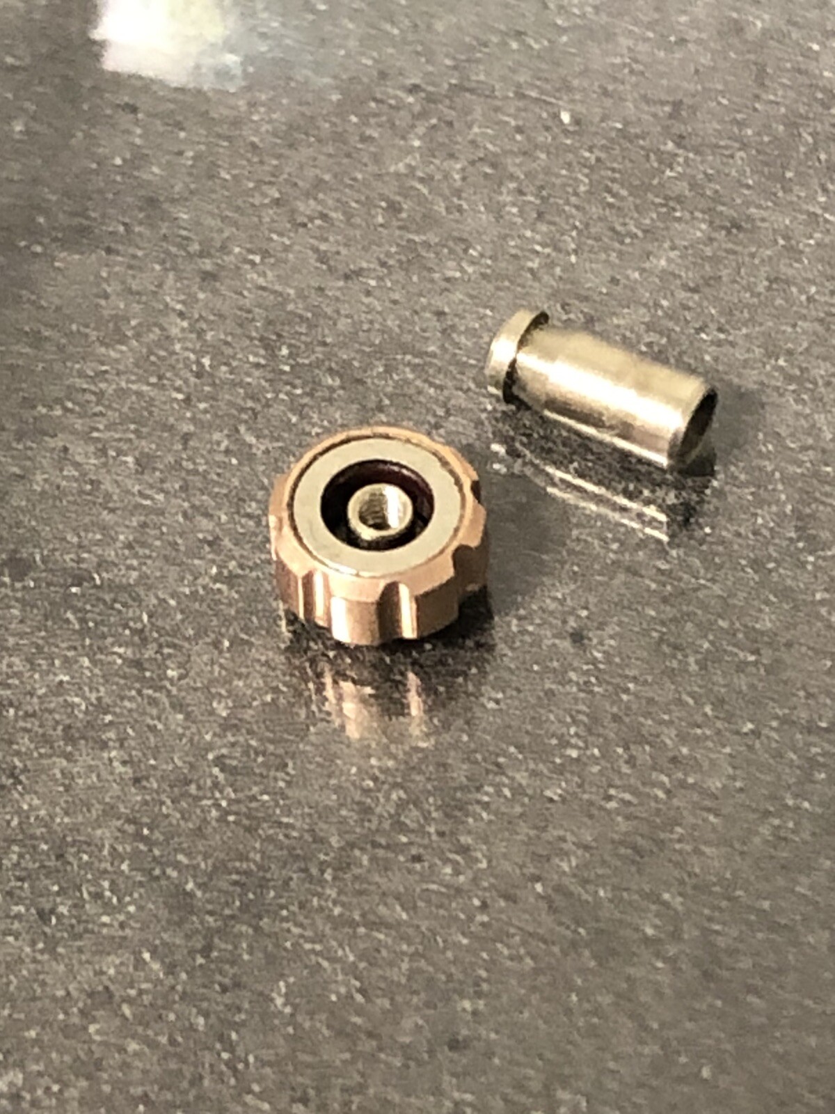 Omega Flat Feet NOS Watch Crown Original Pink Rose Gold Vintage 1,2mm Stem