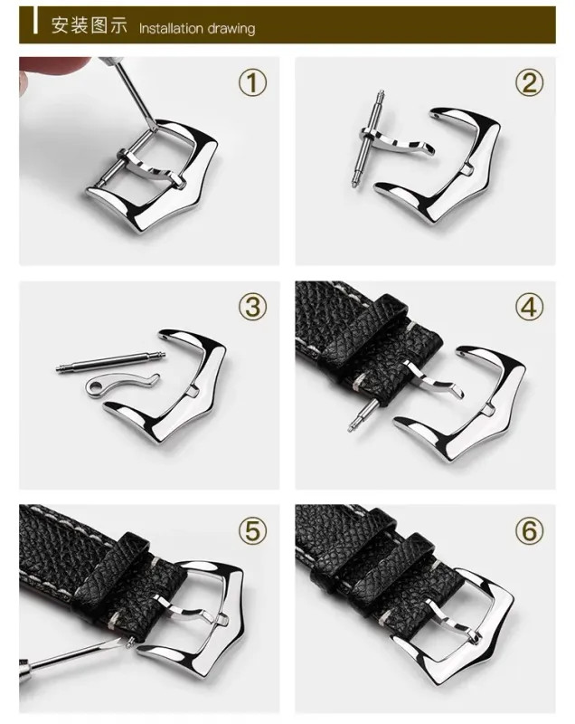 Watch Band Metal Buckle 16mm 18mm Leather Silicone Nylon
