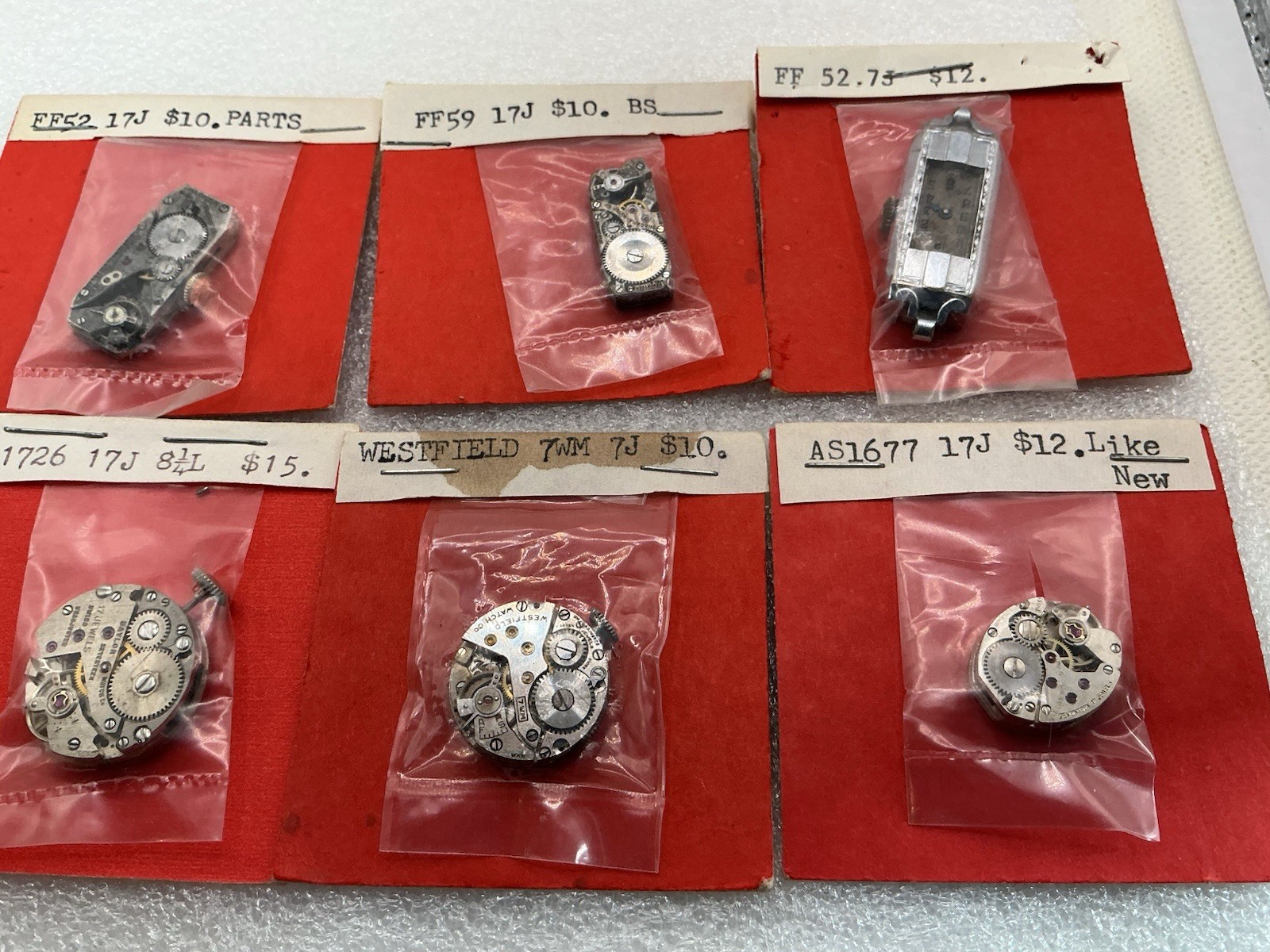 VINTAGE LOT OF LADIES WRISTWATCH MOVEMENTS 6 FOR PARTS REPAIR SEE PICS