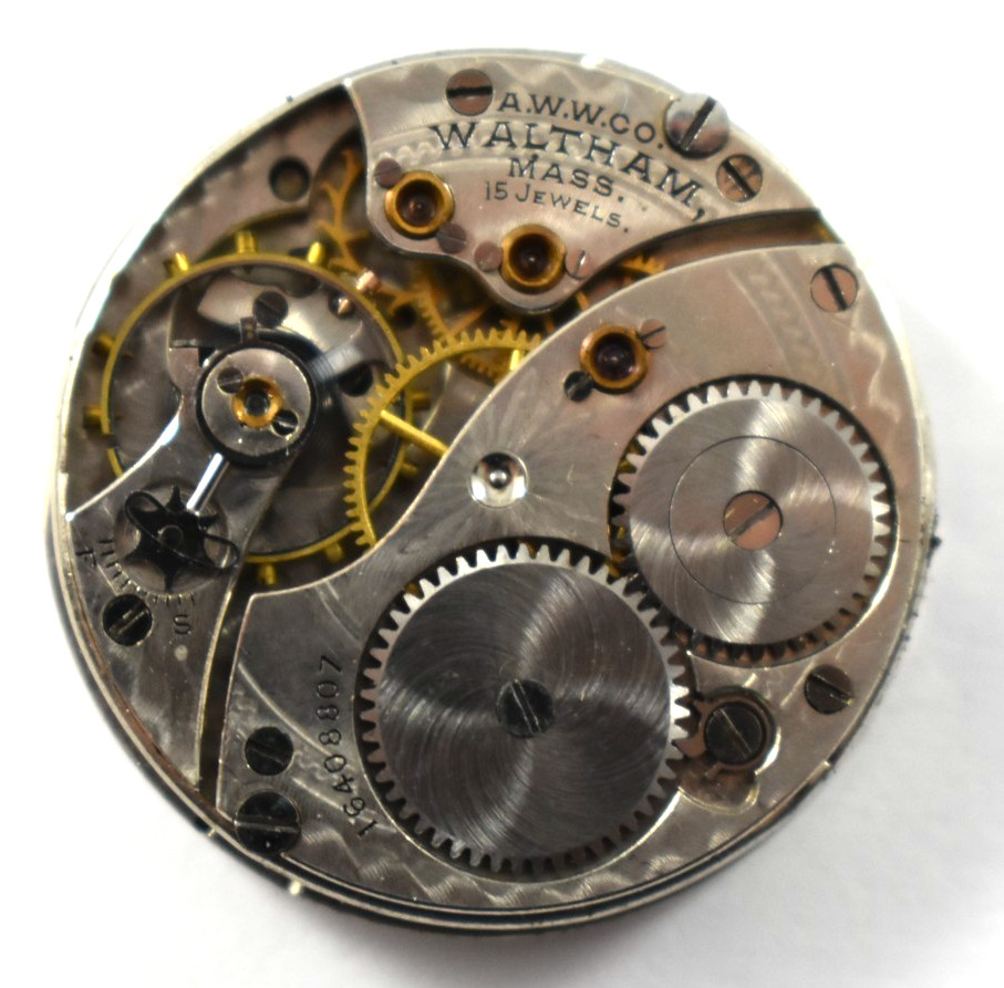 Vintage Waltham Grade 165 0s 15J Hunting Pocket Watch Movement lot.k2