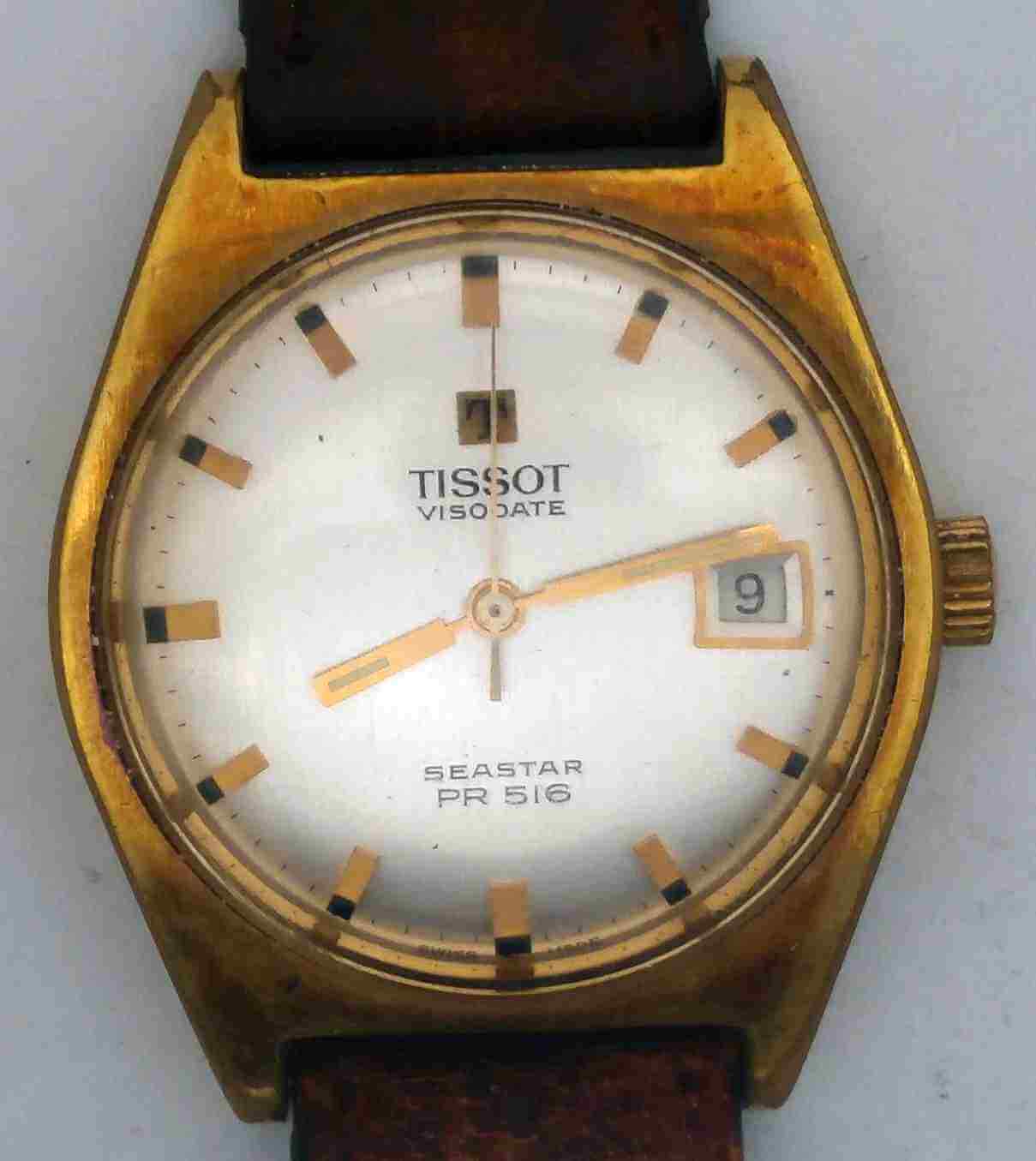 VTG TISSOT SEASTAR PR-516 Gold Plated Wristwatch