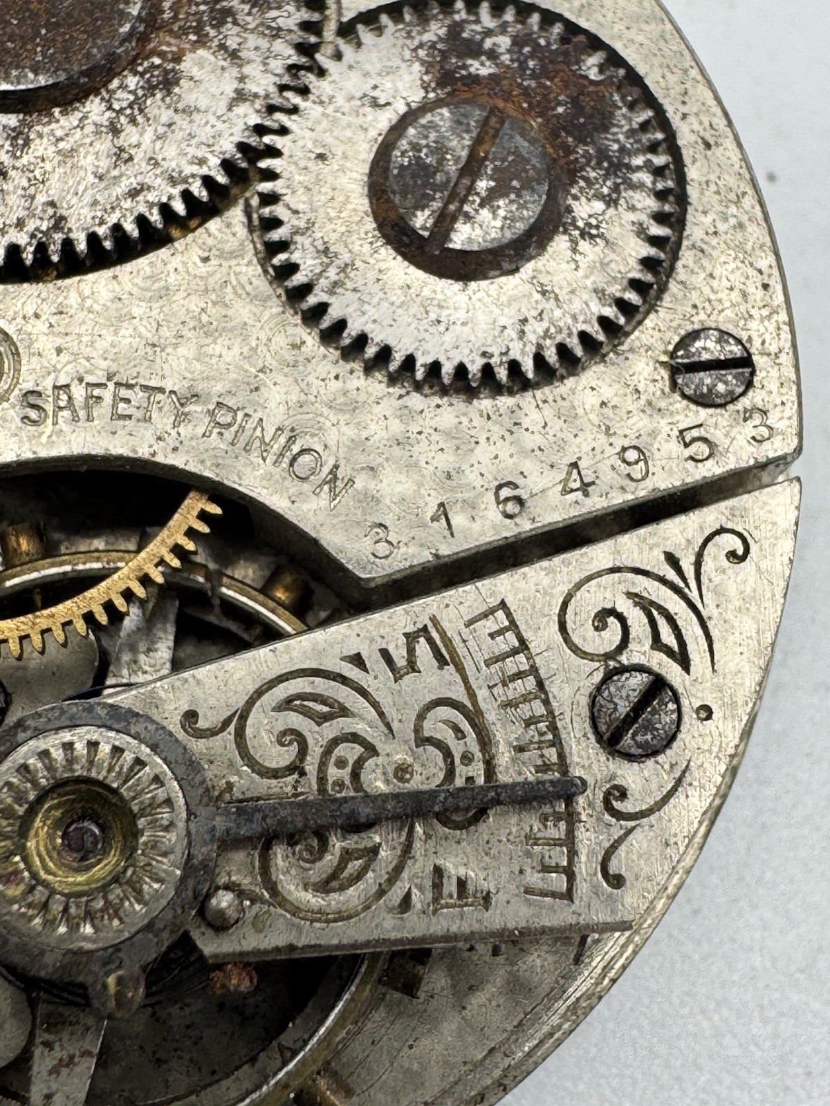 Vintage Trenton Watch Co 16s Model 3 Pocket Watch Movement For Parts Or Repair