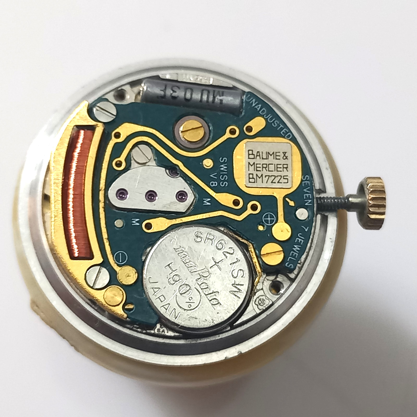 VINTAGE BAUME & MERCIER QUARTZ MOVEMENT & DIAL CAL BM7225 / ETA 956.111 -WORKING