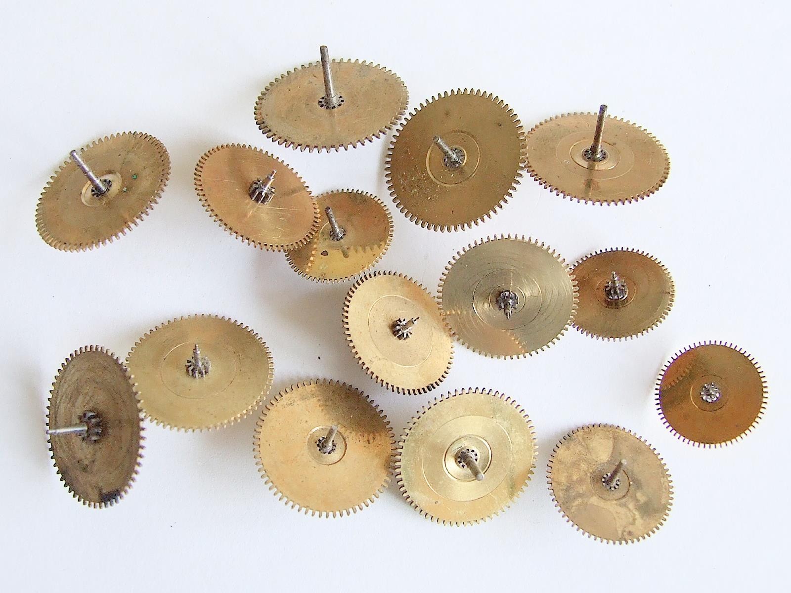 Antique English verge, fusee, lever pocket watch centre wheels. Parts