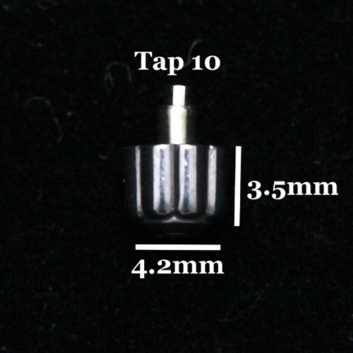 MAURICE LACROIX White Screw Down Watch Crown Tap 10, 4.2mm Diameter w/ Logo