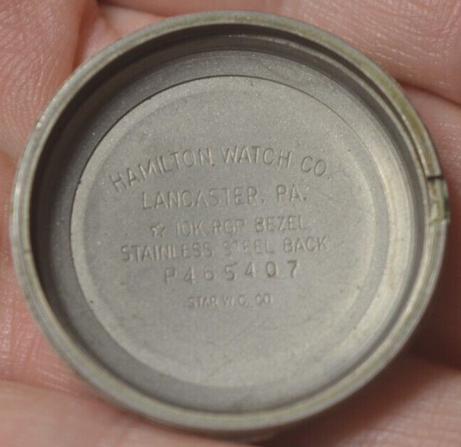 Vtg 1962 HAMILTON Wrist Watch CASE BACK ONLY, 10K ROLLED GOLD FILLED 30mm
