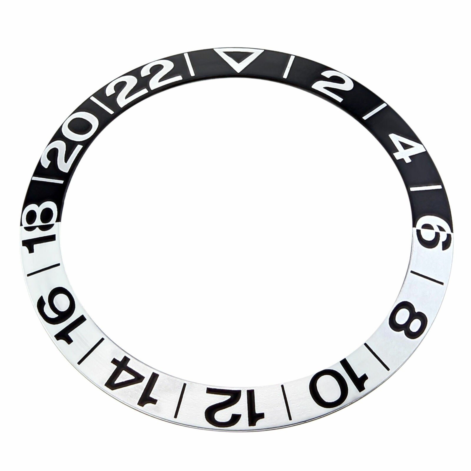 BEZEL INSERT FOR OMEGA GMT SEAMASTER 300 2238.20 2536.50 ANNIVERSARY BLACK/SILVE