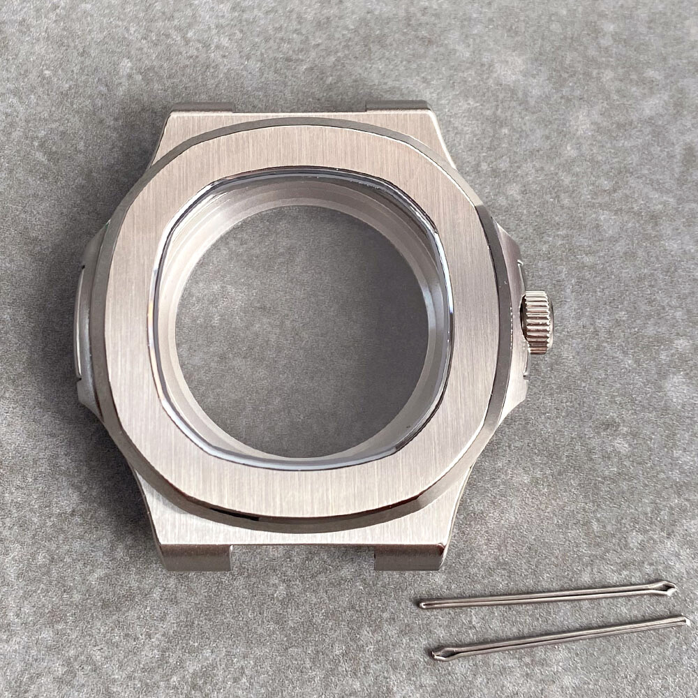 40mm Stainless Steel Square Watch Case 10ATM Dive Case Fit NH35 NH36 Rubber Band