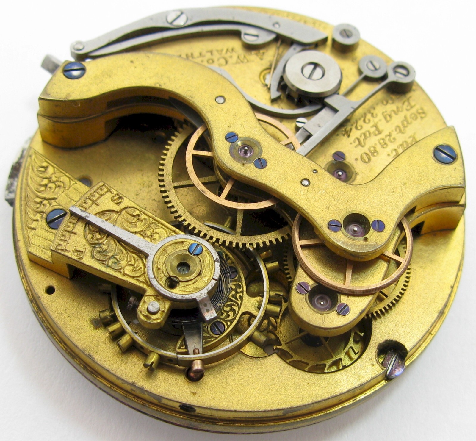 Waltham 14s 1884 Watch Movement 17 jewels fit OF case Serial 2823667 for parts