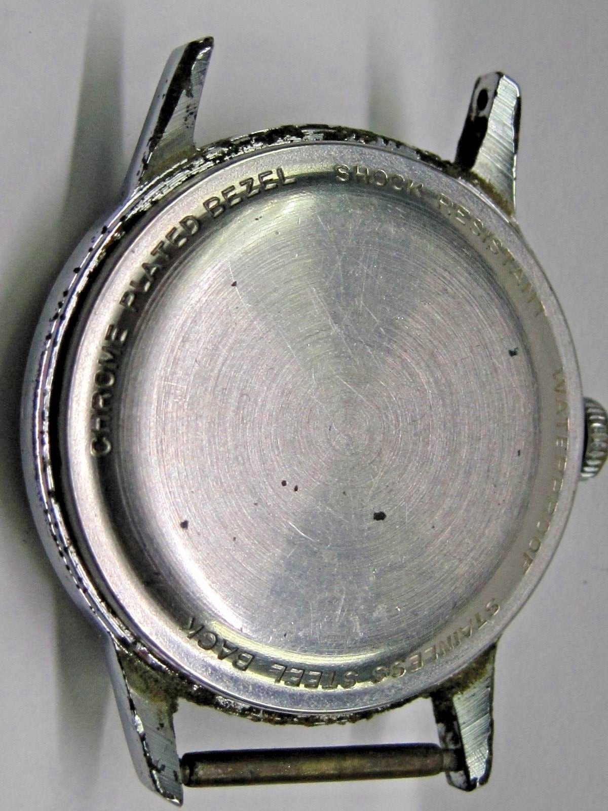 Vintage Gents Orvin 2nd Hand Base Metal Stainless Steel Wrist Watch 17 jewels.