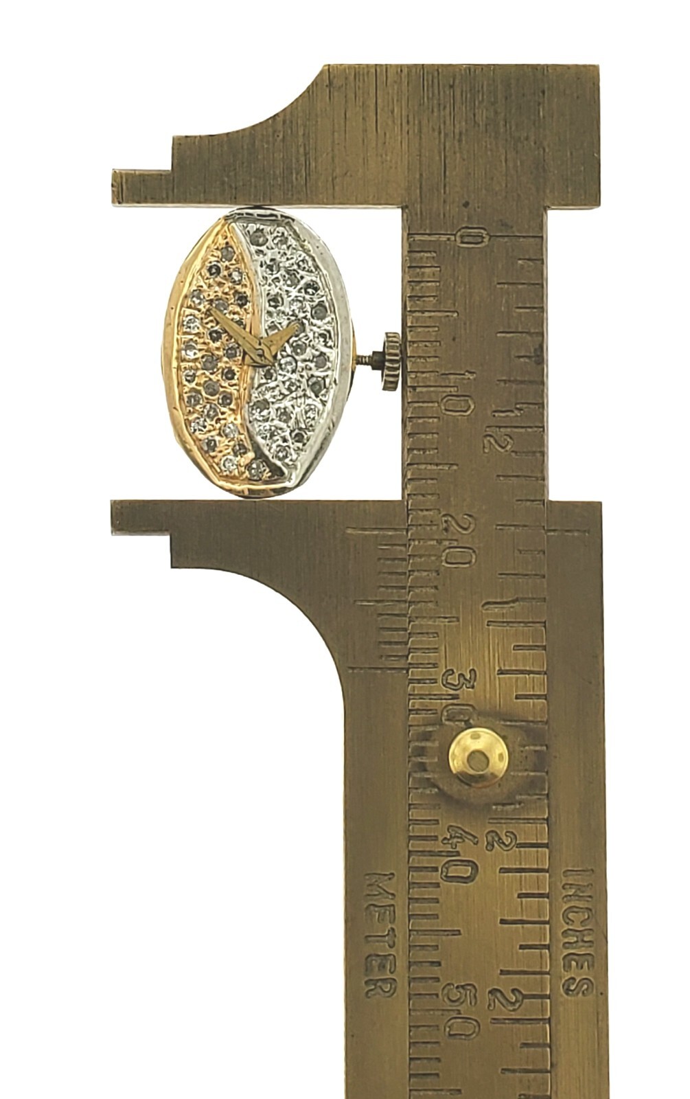 Generic Diamond Dial Watch Movement Only Quartz 21 x 12mm_Working