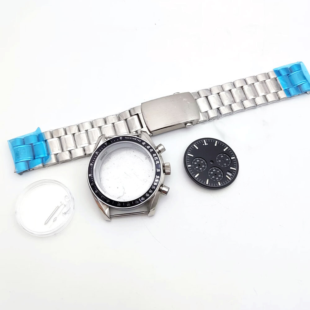 Sport 40mm Chronograph Multifunction Quartz Watch Case Dial Fit VK63 VK64 Movt