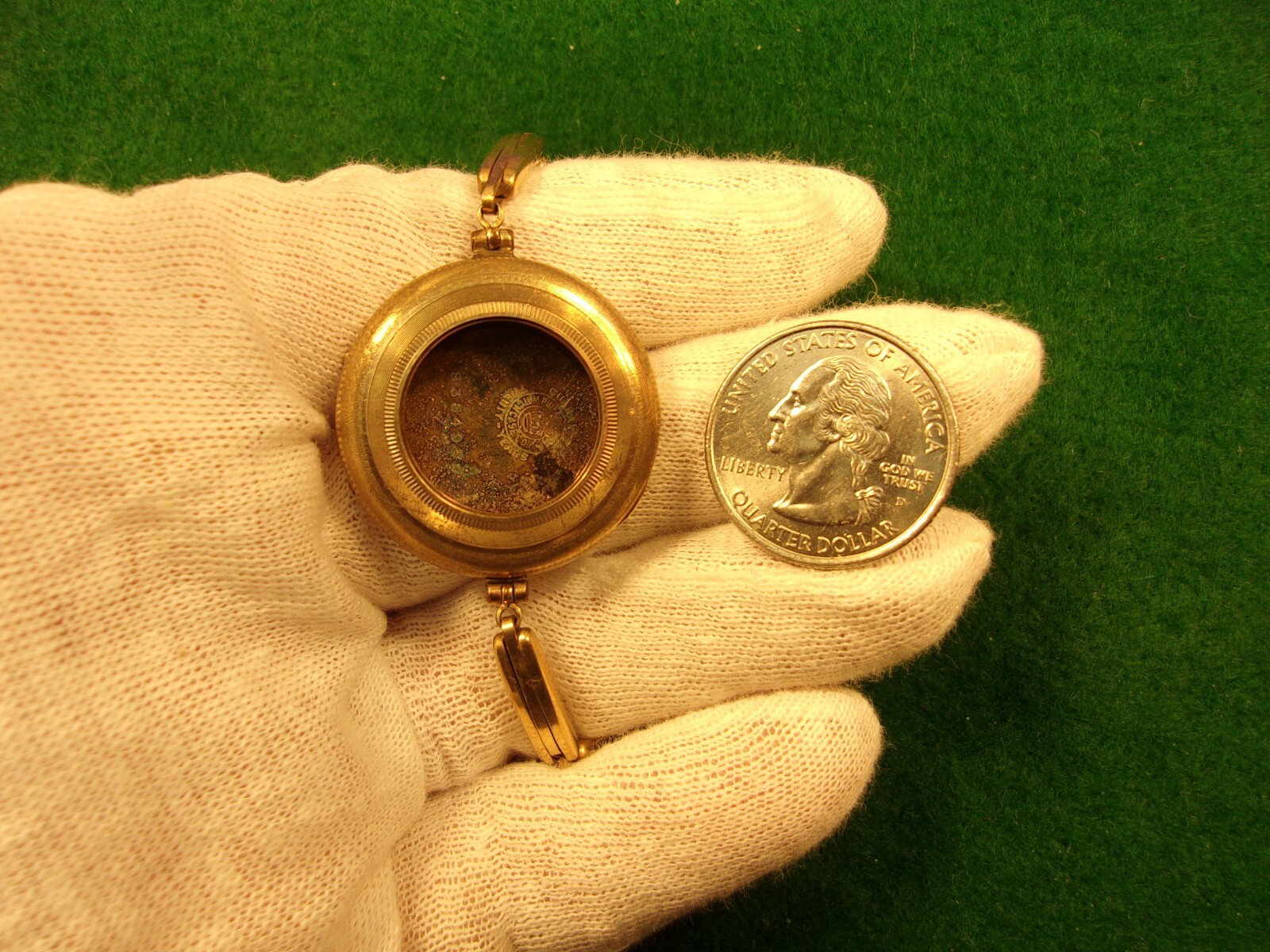 #1 of 5, NICE VTG ANTIQUE ROSY YELLOW GOLD FILLED LADY’S WRISTWATCH CASE & BAND